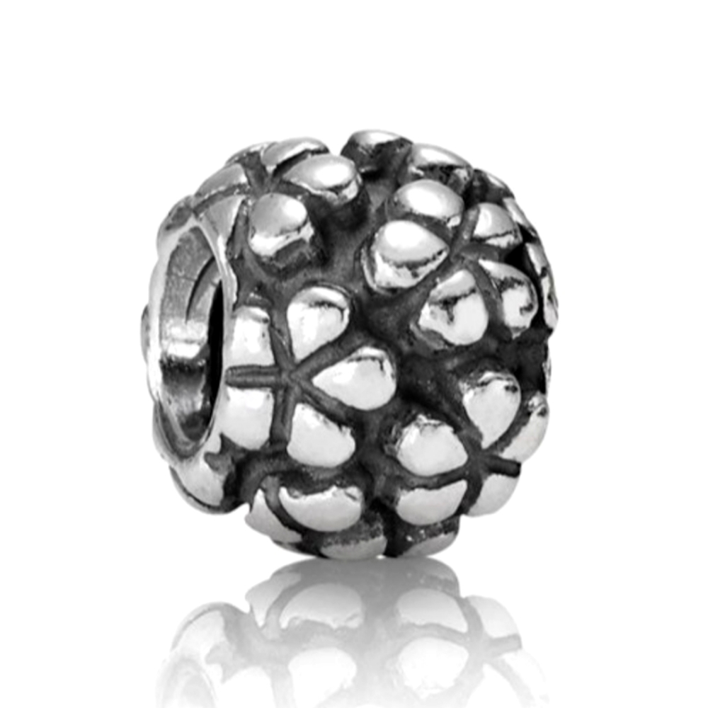 Authentic Pandora charm " multi flowers oxidized " #790292